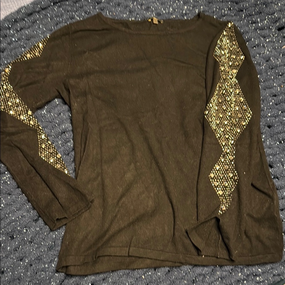 Milano Black Embellished Long Sleeve Sweatshirt